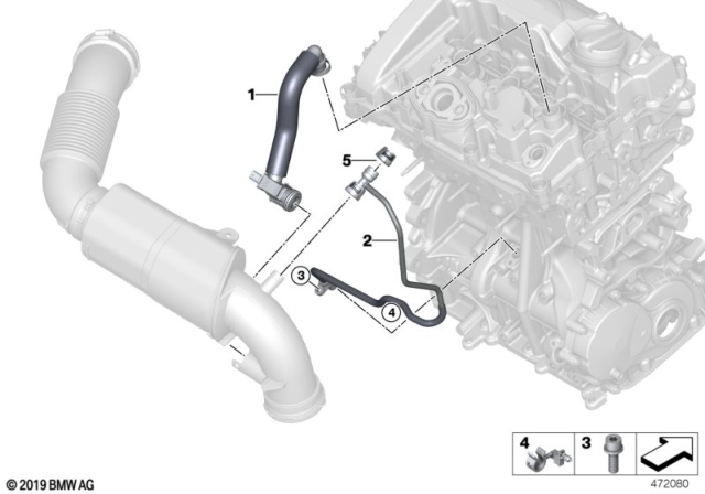 2020 BMW 228i xDrive Gran Coupe Crankcase - Ventilation Diagram