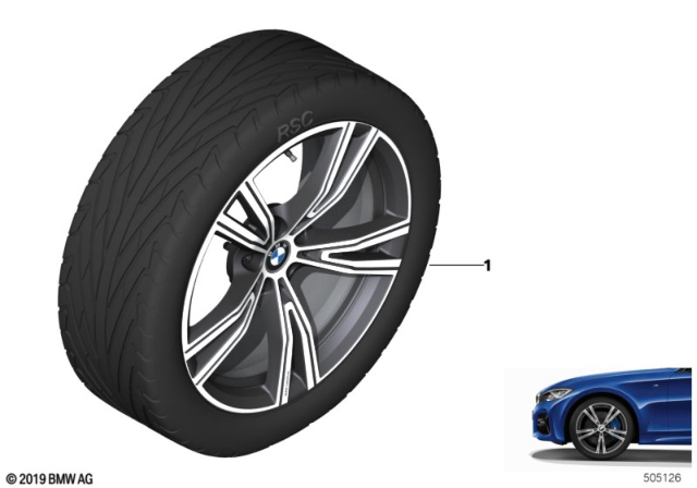 2019 BMW 330i BMW LA Wheel, Double Spoke Diagram 2