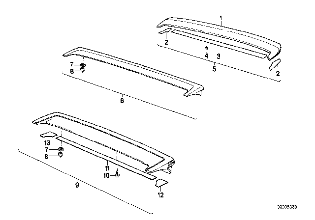 1988 BMW M5 Rear Spoiler Diagram