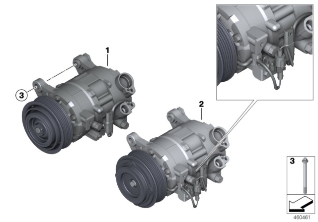 2016 BMW 328i xDrive Rp Air Conditioning Compressor Diagram