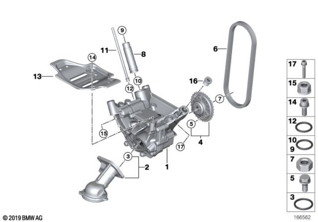 2019 BMW Alpina B6 xDrive Gran Coupe Lubrication System / Oil Pump With Drive Diagram