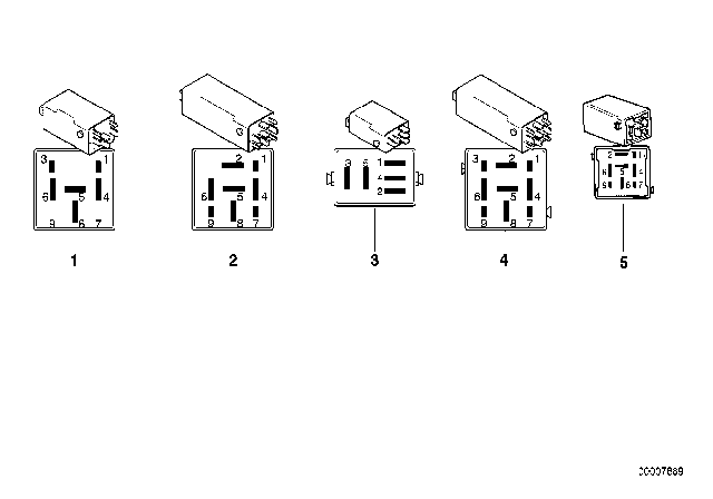 1994 BMW 850Ci Various Relays Diagram 2