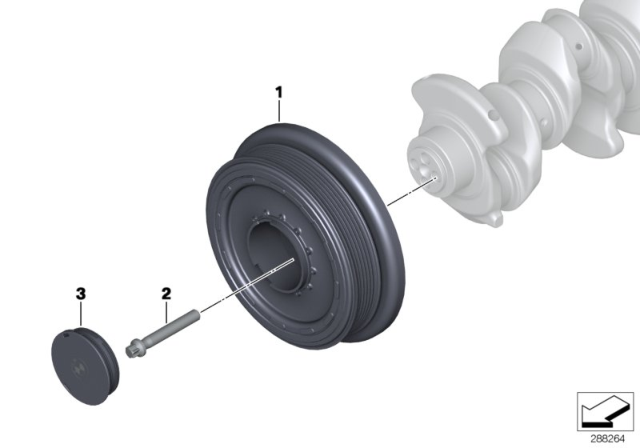 2014 BMW 535d Belt Drive-Vibration Damper Diagram