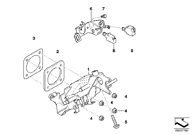 2003 BMW 525i Pedals - Supporting Bracket Diagram