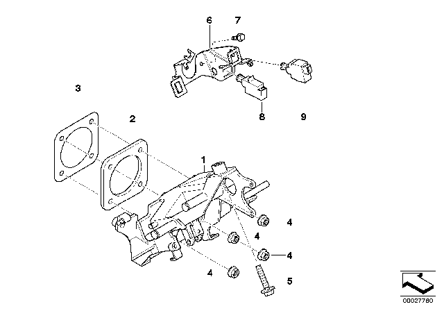 2001 BMW 750iL Pedals - Supporting Bracket Diagram