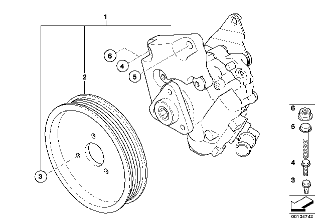 2004 BMW X5 Power Steering Pump Diagram