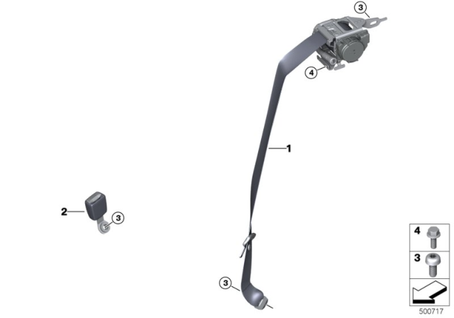 2020 BMW 840i TOP BELT, REAR OUTSIDE Diagram for 72117491739