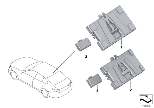 2018 BMW 540i Telematics Control Unit Diagram