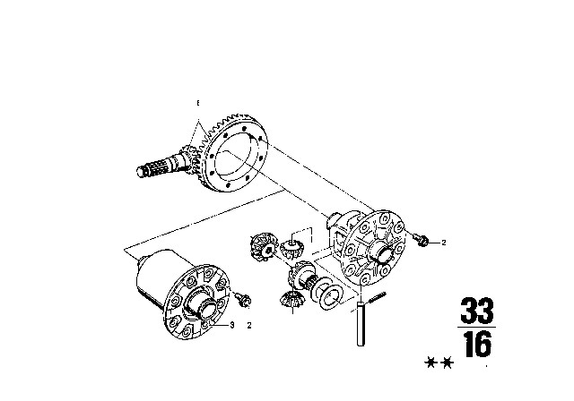 1971 BMW 1602 Differential - Crown Wheel Inst.Parts Diagram 3