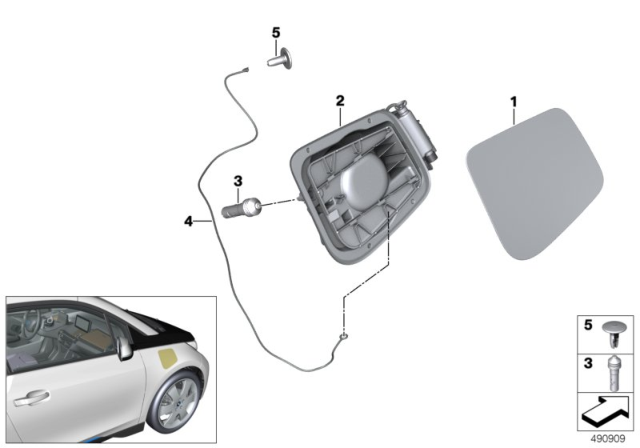 2014 BMW i3 Fill-In Flap, Primed Diagram for 51177376189