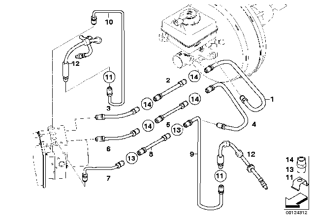 2010 BMW 535i xDrive Brake Pipe, Front Diagram