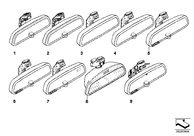 2010 BMW X6 Interior Mirror Diagram