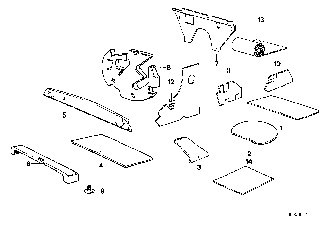 1978 BMW 530i Sound Insulation Diagram