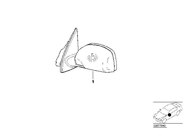 2002 BMW X5 Retrofit, Outside Mirror Diagram 2