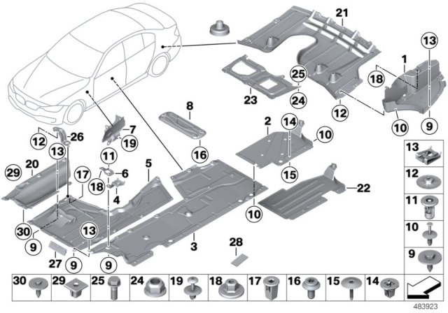 2020 BMW 440i Underfloor Coating Diagram