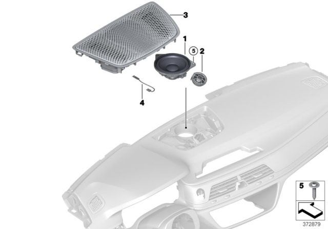 2018 BMW M760i xDrive Mid-Range Speaker, Hifi System Diagram for 65139354084