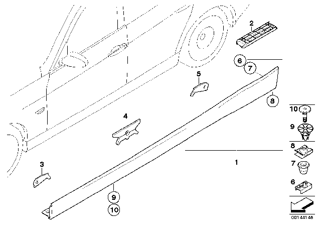 2007 BMW 328xi M Trim, Sill / Wheel Arch Diagram