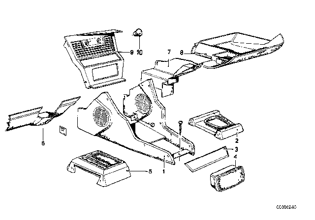 1977 BMW 320i Cover, Gear Selecting Lever Diagram for 51161850430