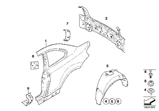 2008 BMW 135i Side Panel / Tail Trim Diagram