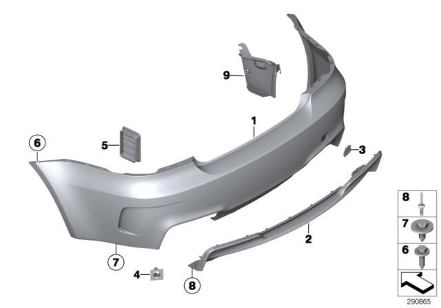 2011 BMW 1 Series M Panel, Bumper, Primed, Rear Diagram for 51128053878