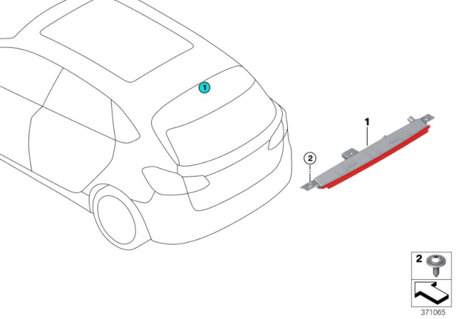 2017 BMW X1 Third Stoplamp Diagram