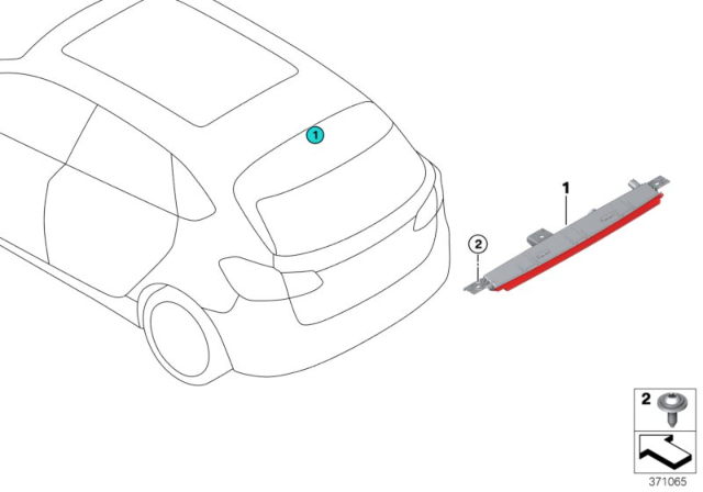 2016 BMW X1 Third Stoplamp Diagram for 63257297446