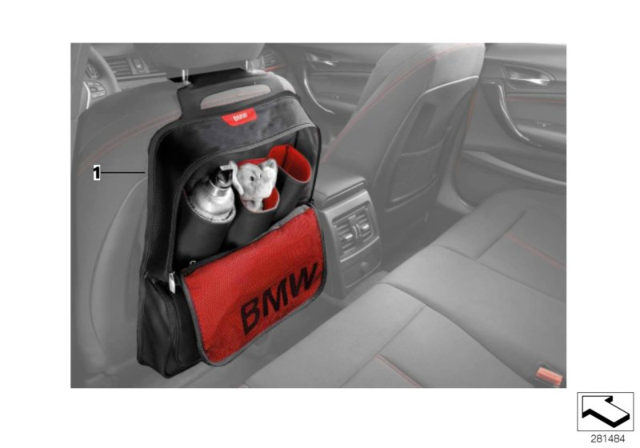 2016 BMW 320i Seat Back Storage Pocket Diagram