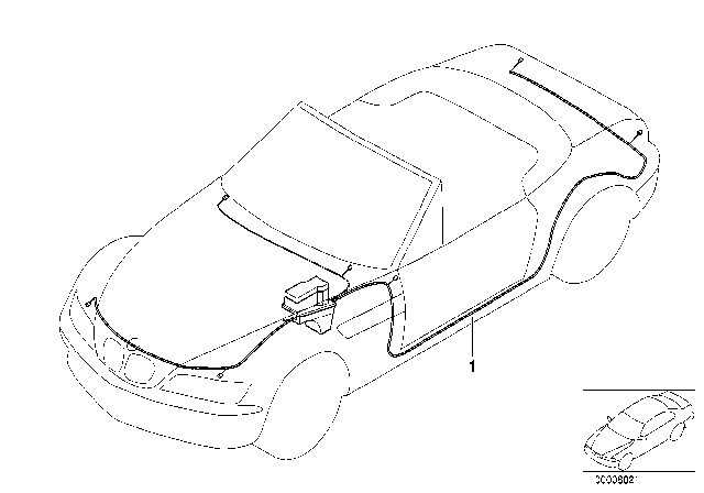 2002 BMW Z3 M Main Wiring Harness Diagram for 61106917678