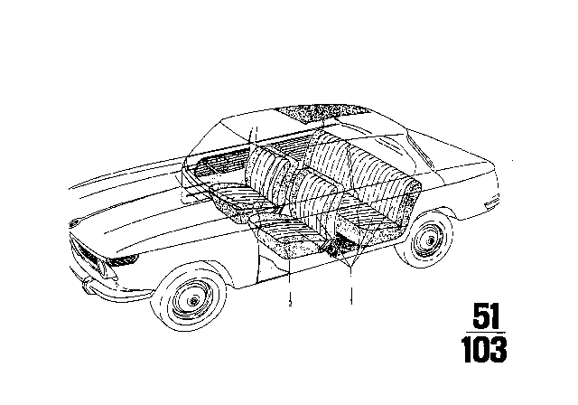 1968 BMW 1602 Upholstery Cloth Marineblau Diagram for 51927659111