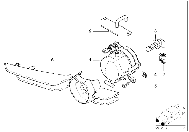 2005 BMW 330Ci Fog Lights Diagram 1