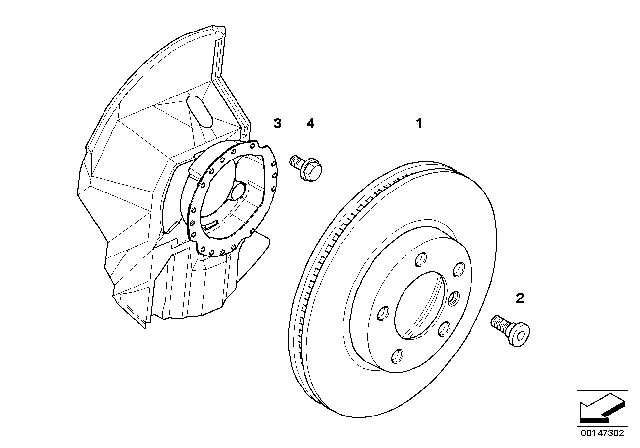 2005 BMW 325Ci Front Brake / Brake Disc Diagram