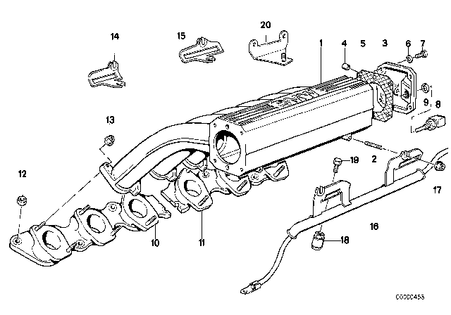 1989 BMW 750iL Intake Manifold System Diagram
