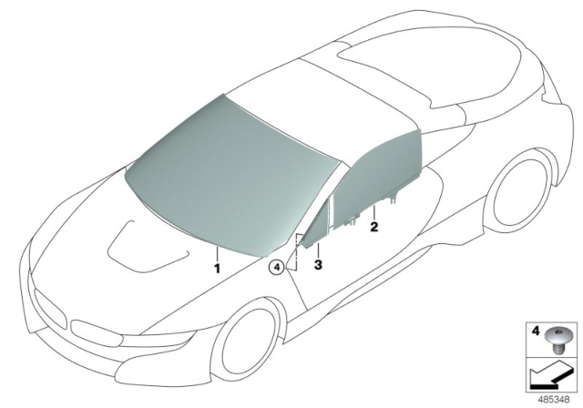 2020 BMW i8 Glazing Diagram