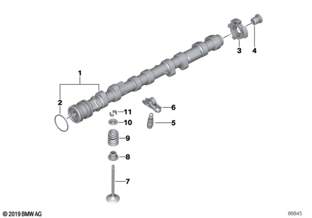 2004 BMW X5 Valve Timing Gear, Camshaft Diagram 2