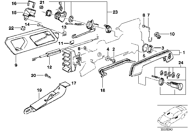 1993 BMW 535i Front Door Control / Door Lock Diagram