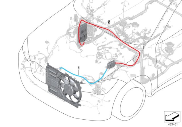 2016 BMW X1 Supply Lines Main Wiring Harness Diagram