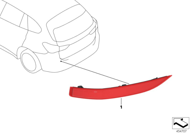 2019 BMW X1 Rear Reflector, Rear Left Diagram for 63147850997