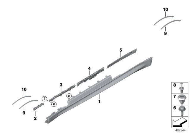 2018 BMW M4 Sill Trim, Primed, Left Diagram for 51778059627