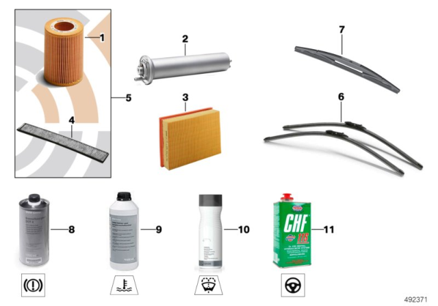 2010 BMW 335d Fuel Filter Cartridge Diagram for 13327793672