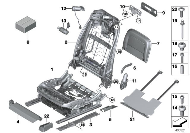 2019 BMW 750i xDrive COVER, SEAT RAIL, REAR RIGHT Diagram for 52107412244