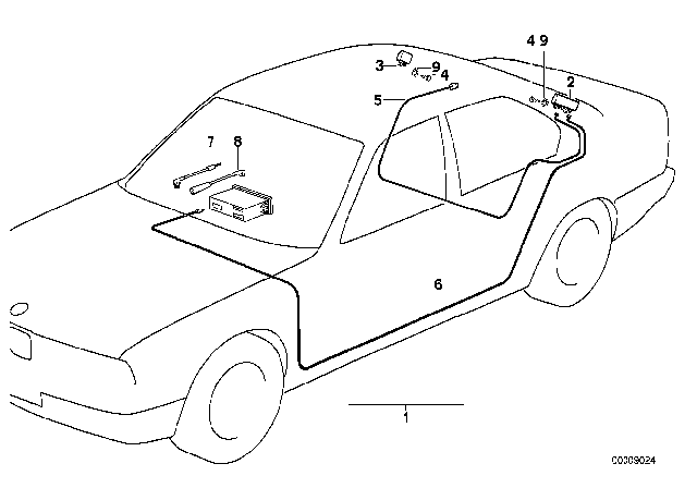 1992 BMW 325i Single Parts For Rear Window Antenna Diagram