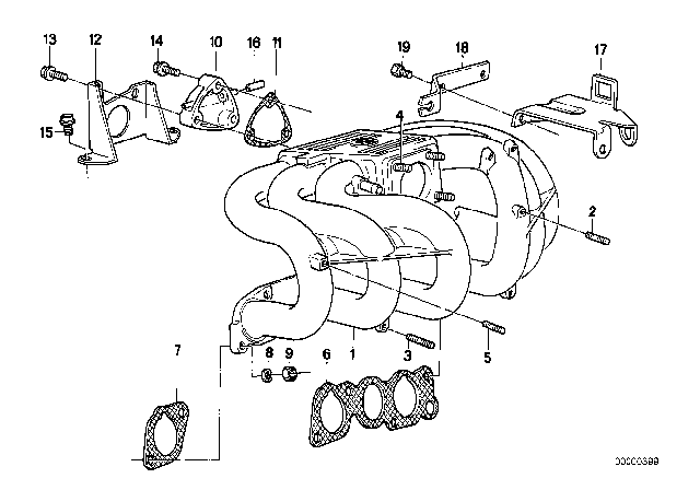 1990 BMW 525i Connection Flange Diagram for 11611708857