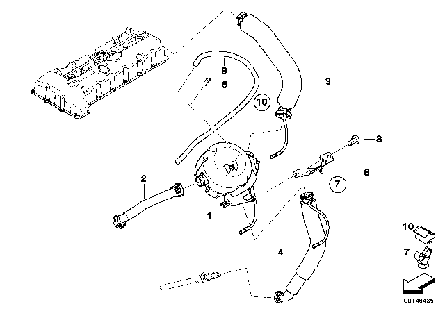 2006 BMW 530i Crankcase - Ventilation Diagram