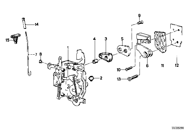 1987 BMW 535i Front Left Door Lock Diagram for 51211876385