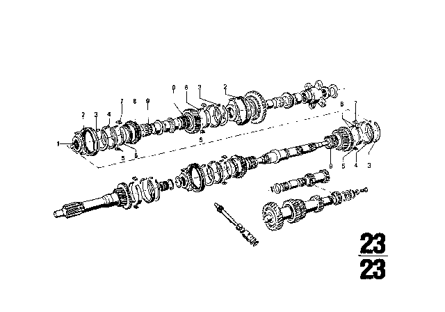 1969 BMW 2000 Guide Sleeve 2Nd And 3Rd Gear Diagram for 23231200748