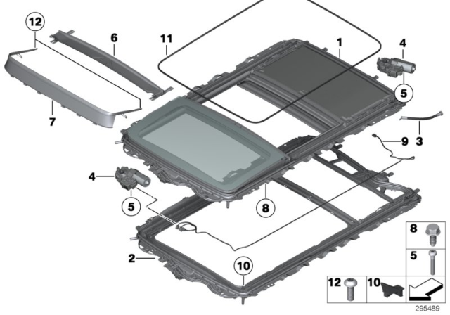 2011 BMW X3 Panorama Glass Roof Diagram 1