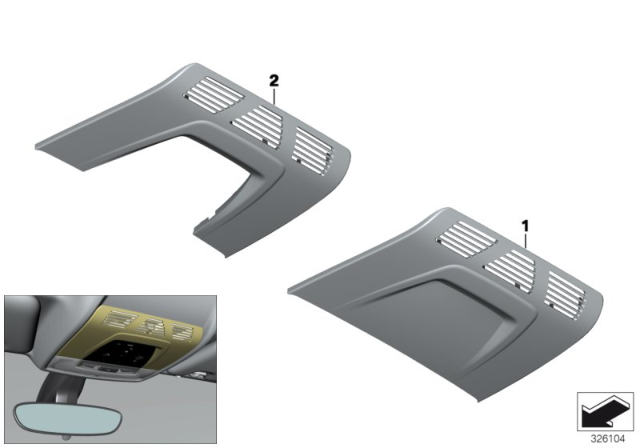 2014 BMW i3 Trim, Roof F.Centre / Interior Light, Front Diagram