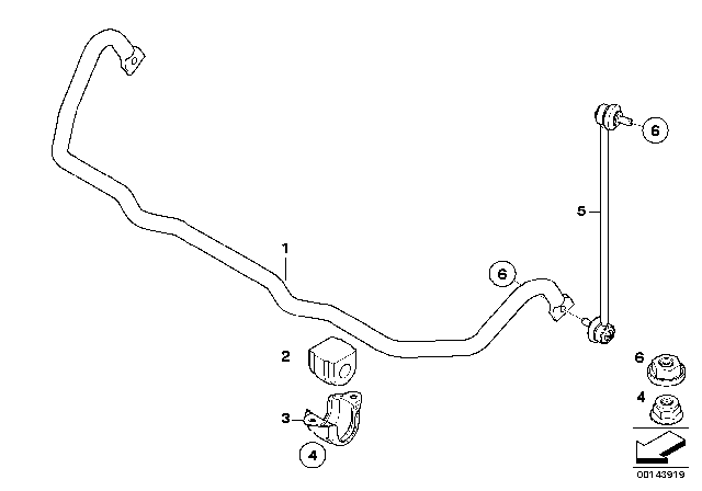 2009 BMW 535i xDrive Stabilizer, Front Diagram