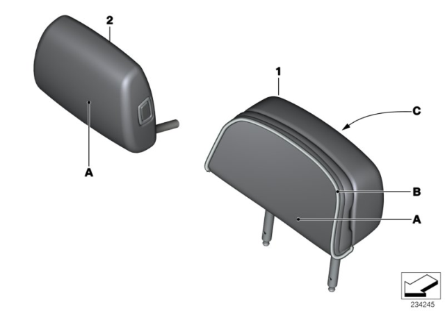 2011 BMW 750i Individual Headrest Diagram 2