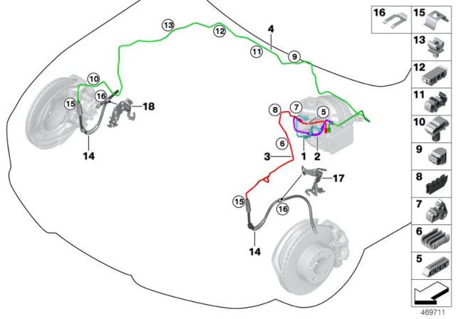 2016 BMW 330e Pipeline With Pressure Hose Diagram for 34306864173